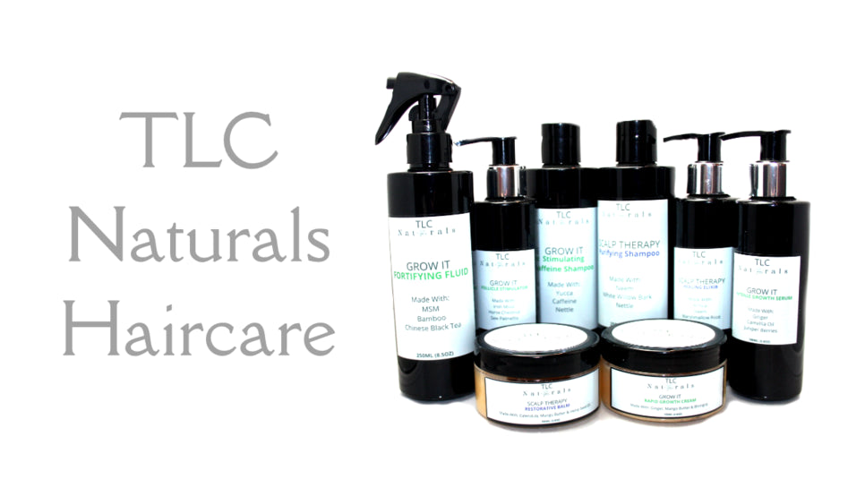 TLC Naturals haircare hair growth and scalp treatment products